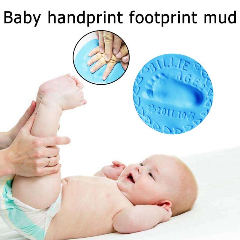 Baby Hand Foot Footprint Imprint Kit Casting DIY Toys Inkpad Ultra Light Stereo Baby Care Air Drying Soft Clay Baby Handprint