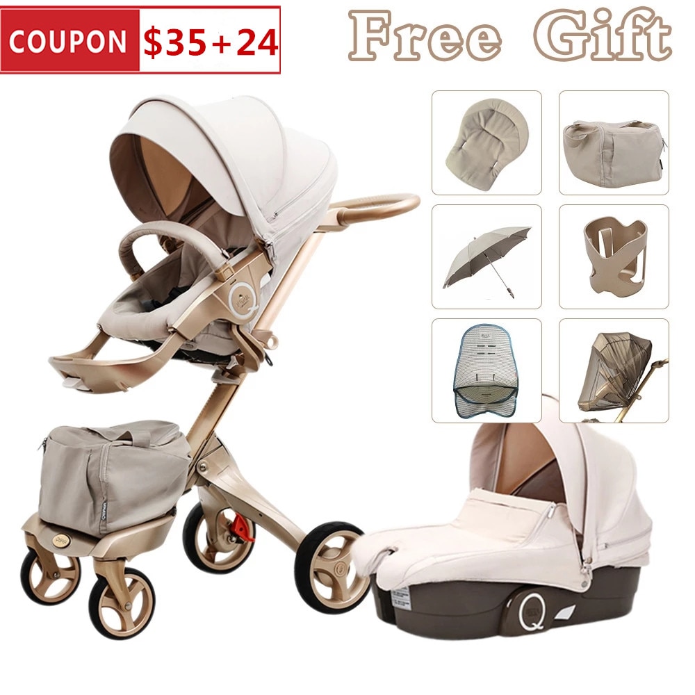 High landscape 2 in1 Baby Stroller Portable Baby Carriages Folding Pram For Newborn Travel Strollers Suit for 0-3 Years Old 75cm