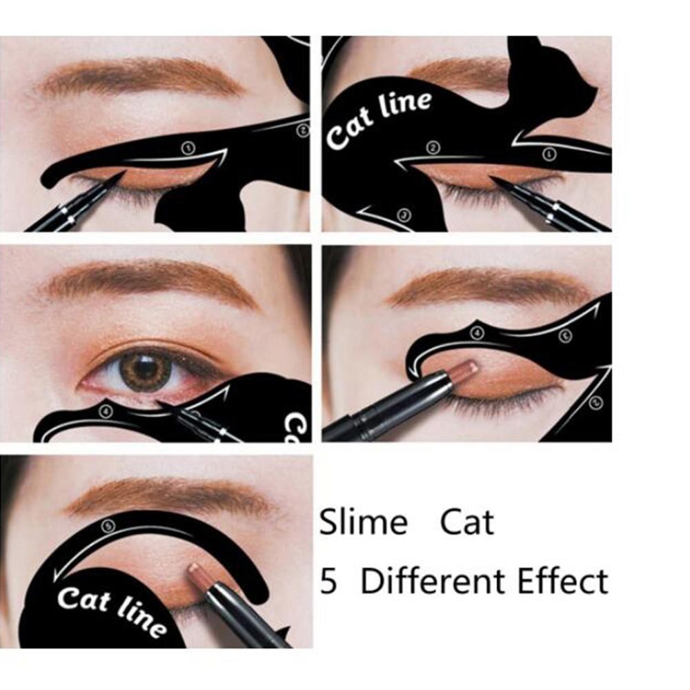 DIY Eyebrows Template Card Eye Liner Template Stencils Women Cat Line Cat Eye FishTail Template Shaping Tools