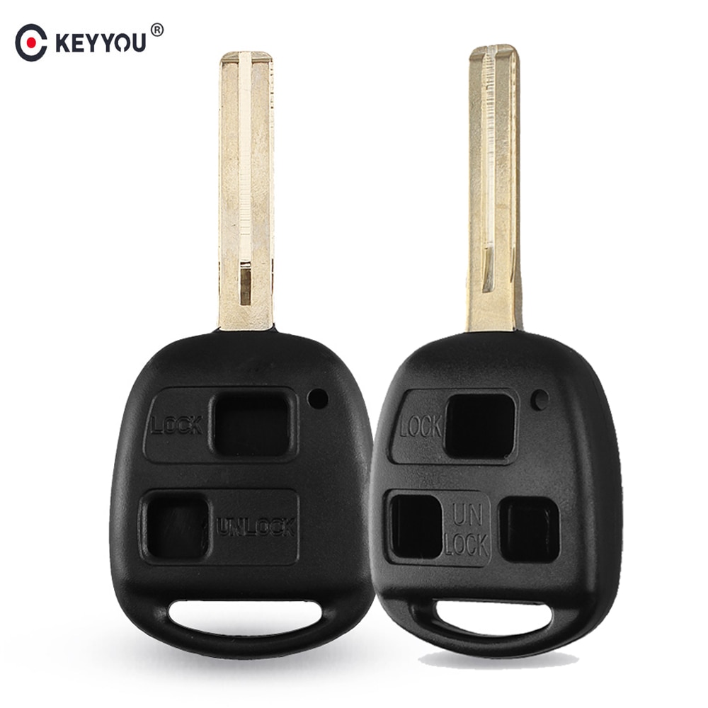 KEYYOU Car Key Shell 2/3 Buttons Remote Case for Lexus Es Rx Is Lx Gs IS200 RX300 ES300 LS400 GX460 For Toyota Uncut TOY48 Blade