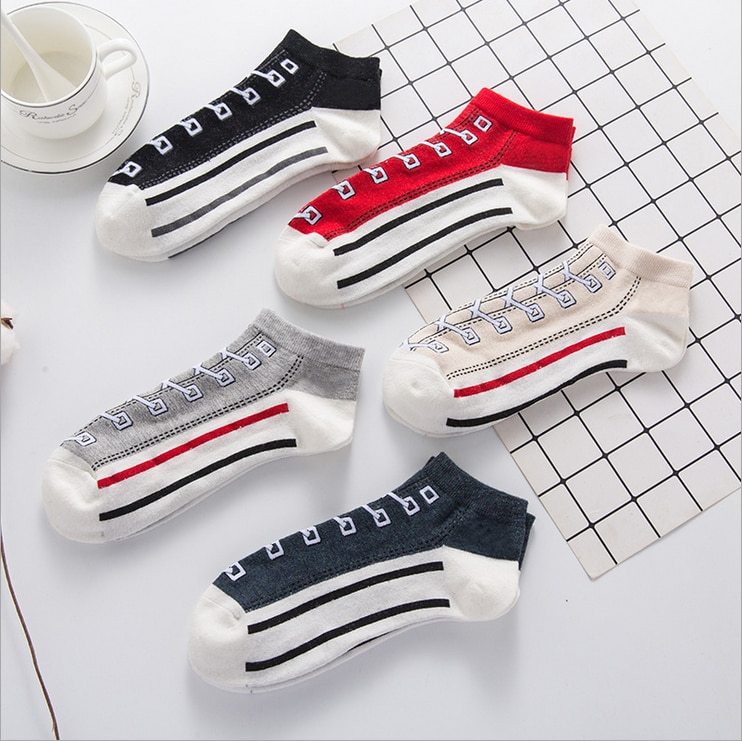 2019 New Comfortable Cotton Sock Slippers Socks Fashion Simulation Printed Ankle Socks