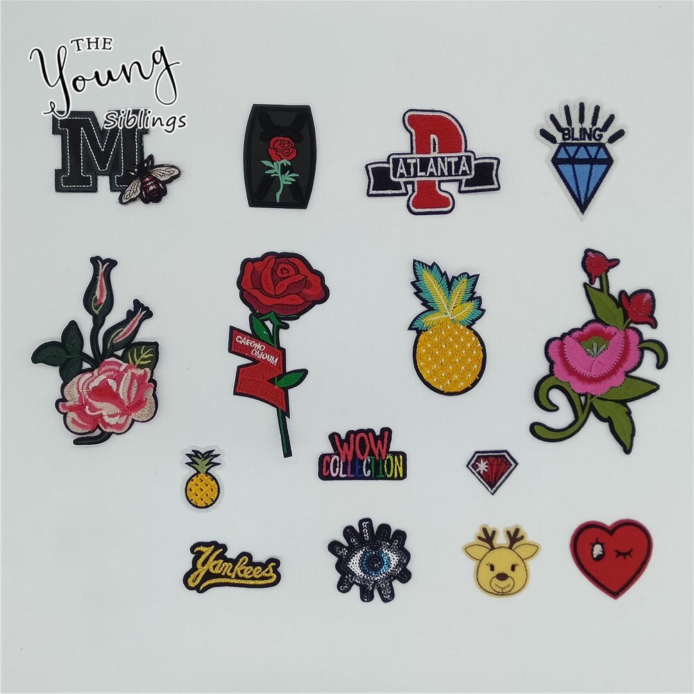 Hot sale Fashion Embroidery Hot melt adhesive Applique Embroidery Patch DIY Clothing Accessories Patches 1pcs sell C5871-C5889