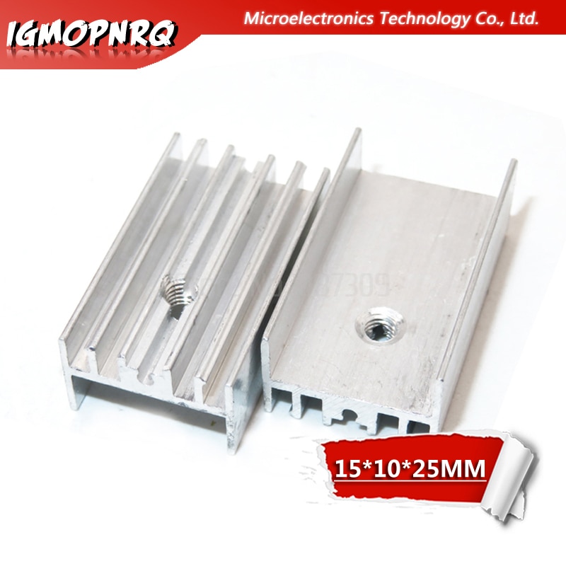 10pcs Aluminum Heatsink Radiator 15*10*25mm Transistor TO-220 hjxrhgal For Transistors TO220 white