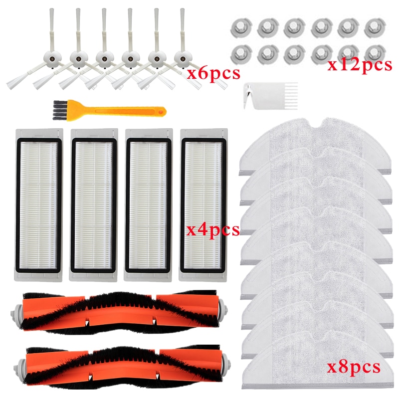 Side Brush + HEPA Filter + Roller Brush for XIAOMI Robot 1/2 Generation for Roborock S50 S55 Vacuum Cleaner Accessories Parts