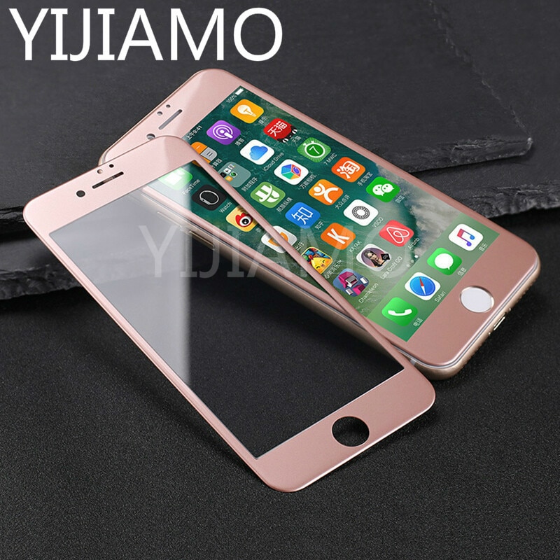 For iphone 8 7 Rose Gold 3d Curved Edge Carbon Fiber Full Cover Screen Protector For iphone 7Plus 8plus Real Tempered Glass Film