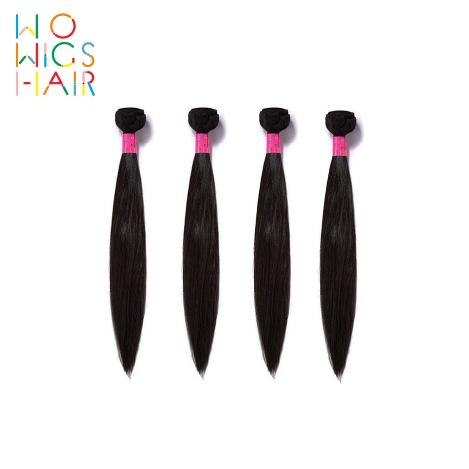 WoWigs Hair Burmese Straight 100% Human Hair Weaving 4 PCS Free Shipping Remy Hair Natural Color