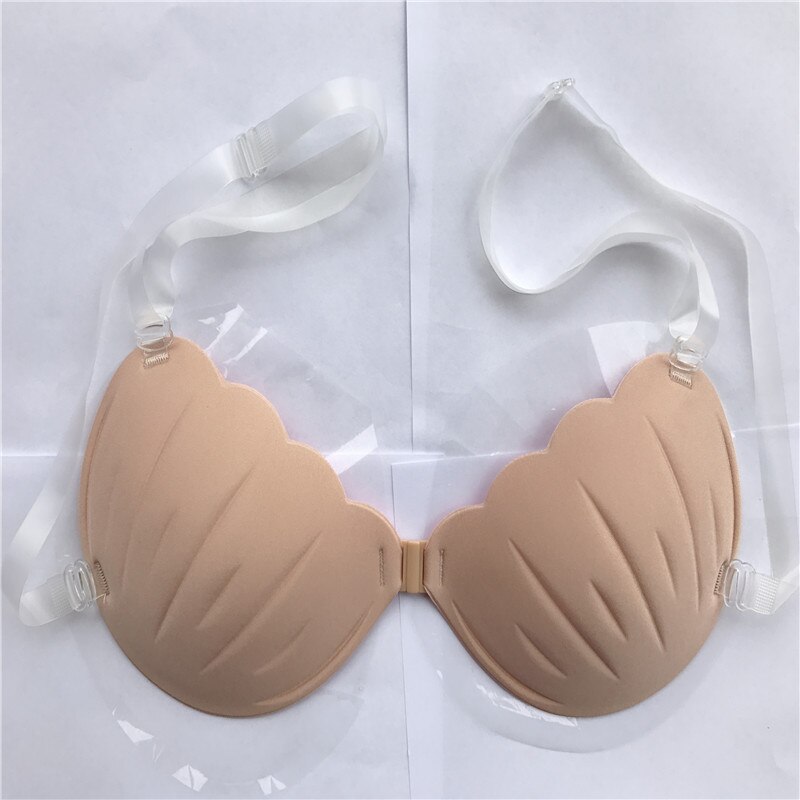 100pcs Free shipping/Solid Color hand-shape Seamless Sexy Sponge Silicone Adhesive Shell Bra