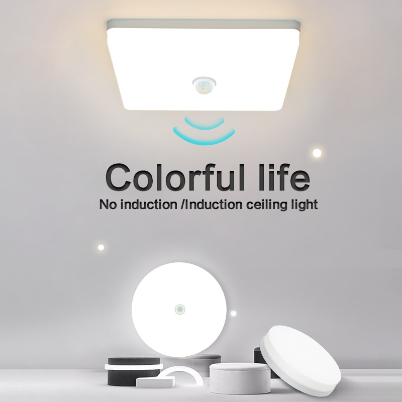 Neutral light LED Ceiling Lights Round Square Energy Saving 36W 48W Bedroom LED Sensor Ceiling Lamp for Living Room Bathroom