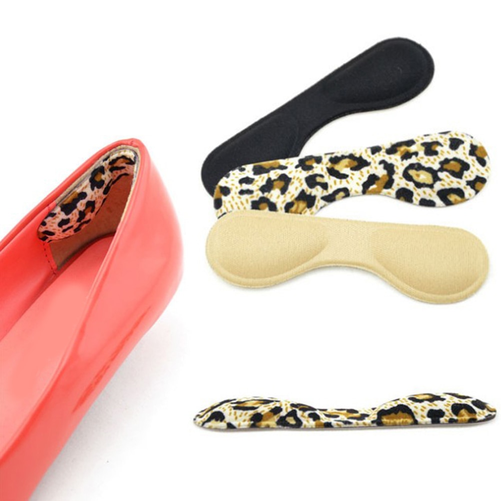 4D Sponge Leopard Black Shoes Insoles Inserts Heels Protector Anti-Slip Women's High Heels Cushion Pads Comfortble Heel Liners