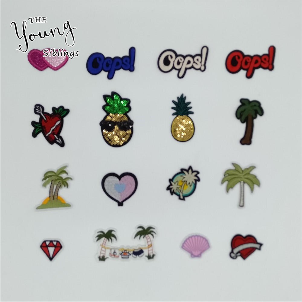 Hot sell Sequins Glittering Dog Banana Hot melt adhesive Patches Stickers Badges DIY Clothing Decorate Accessories C6246-C6263