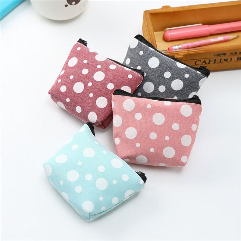 Canvas Coin Purses Card Key Mini Purse Pouch Women Small Cute Bag With Zipper Credit Card Holder Money Bags for Ladies kids