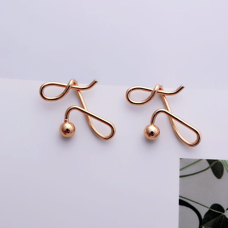 New Irregular Design Metal Gold Round Twisted Drop Earring Geometric 2020 Fashion Wedding Simple Jewelry Gift