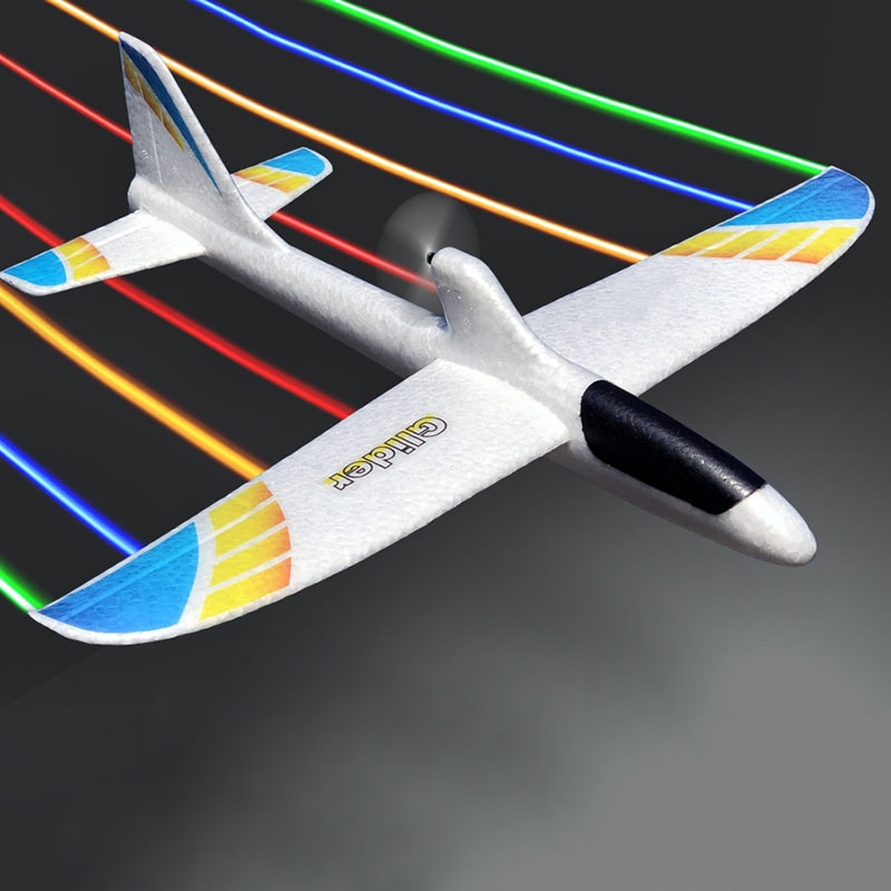 Airplanes Luminous USB Charging Electric Hand Throwing Glider Soft Foam Coloured Lights DIY Model Launch Toy for Children Gift 0