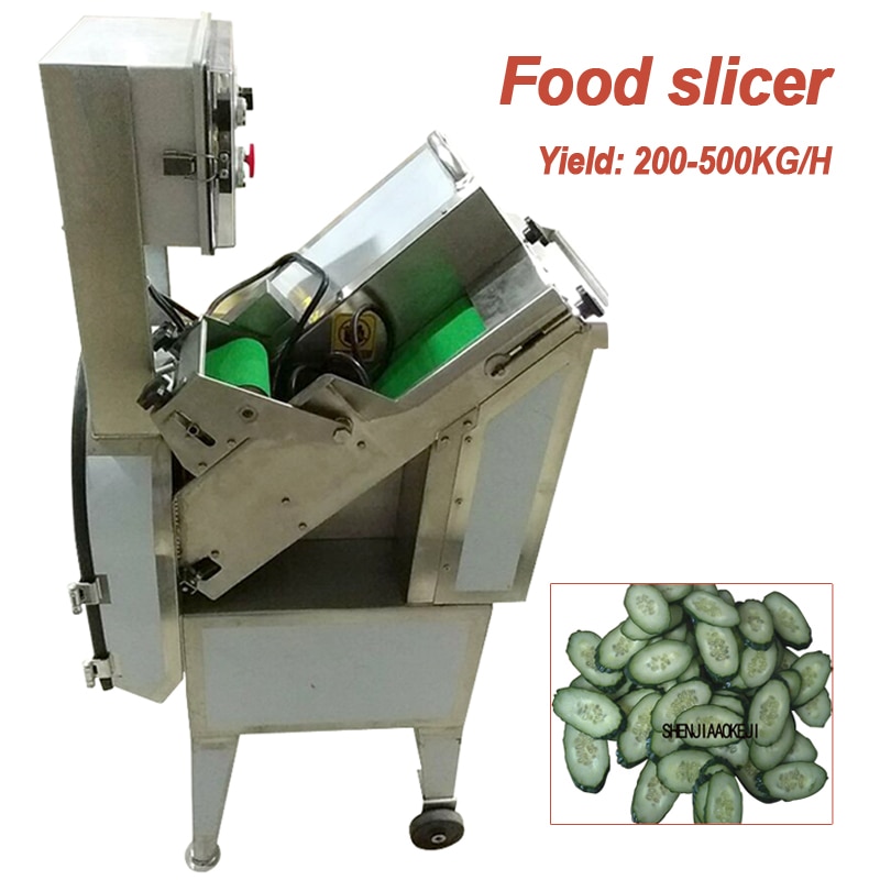 200-500KG/H Commercial 45 degree fruit vegetable meat slicer cutting machine JY-45 electric ham sausage oblique slicer 380V 950W