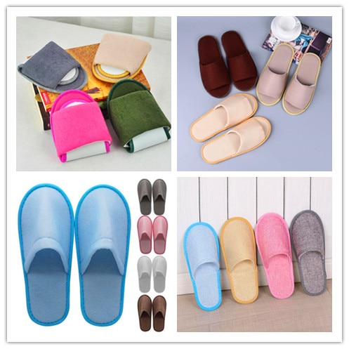 2019 New Simple Unisex Slippers Hotel Travel Spa Portable Men Slippers Disposable Home Guest Indoor Cotton Fabric Men Shoes
