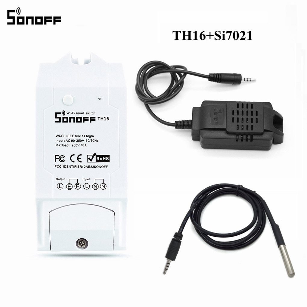 Sonoff TH16 Smart Wifi Switch Monitoring Temperature Humidity Wifi Smart Switch Home Automation Kit Works With Alexa Google Home
