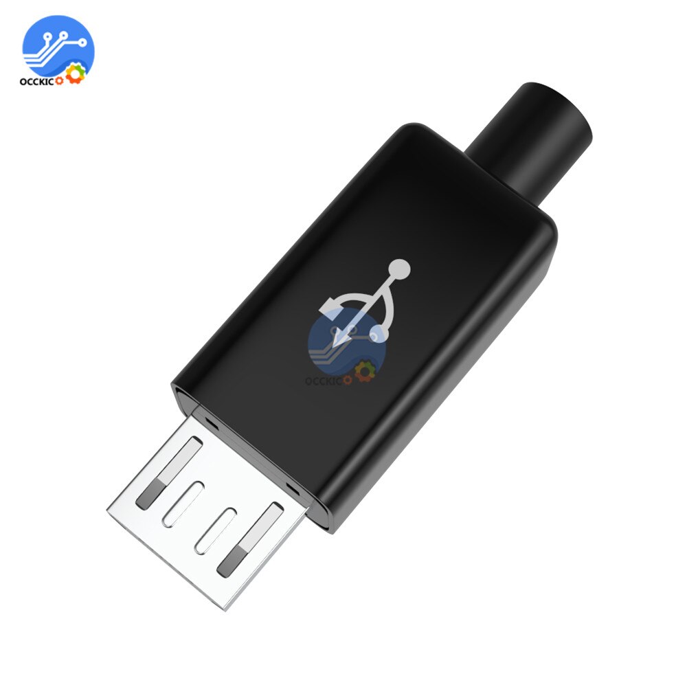 Micro USB Male Connector Jack Cable Plug Black Welding Data OTG Line Interface USB Cable Connector Adaptor
