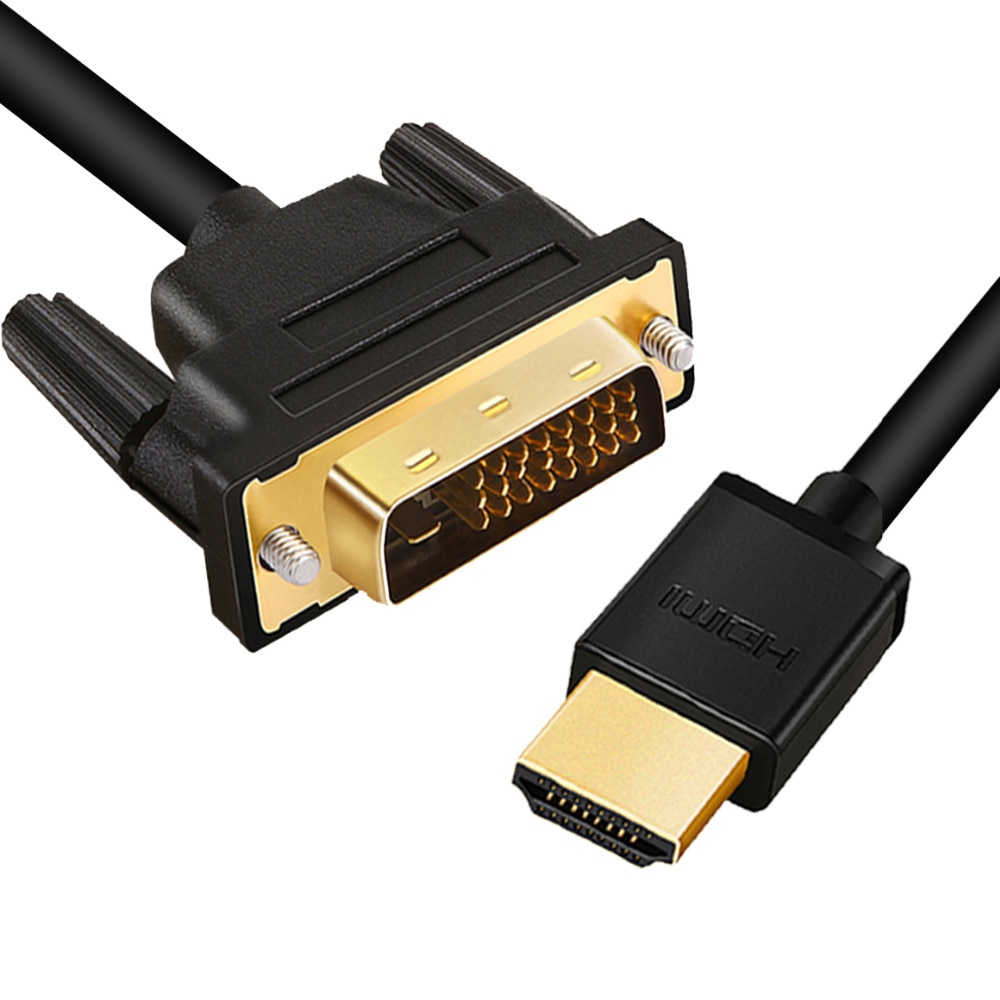 HDMI to DVI Cable HDMI DVI-D 24+1 pin Adapter 1080p DVI D Male to HDMI Male Converter Cable for HDTV DVD Projector 1m High Speed