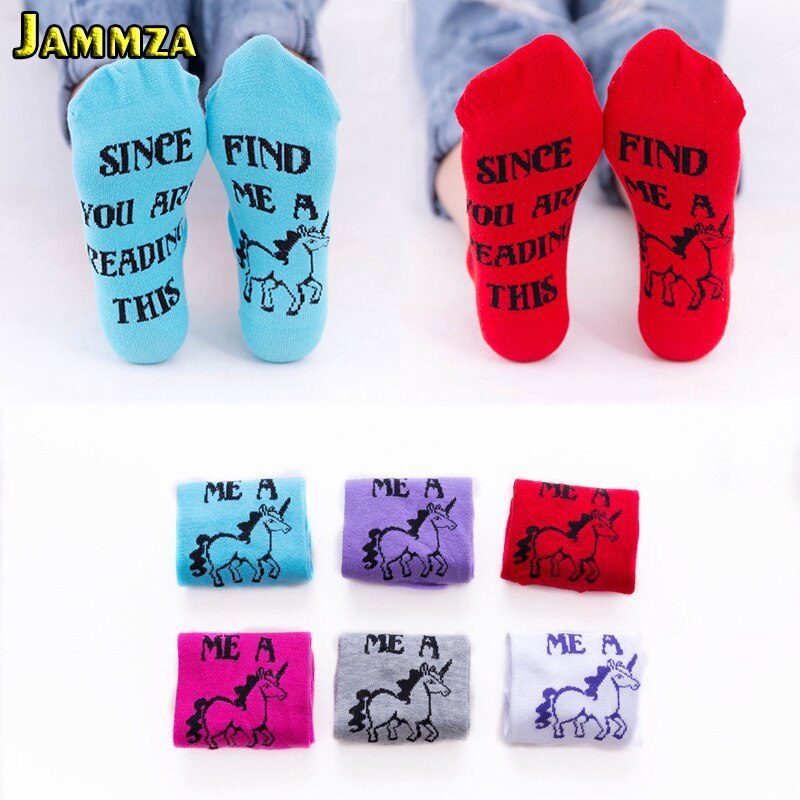 Women New Casual Cotton Art Short Socks Foot Letter Harajuku Cute Socks Fashion Unicorn Animal Solid Room Meias Spring Summer