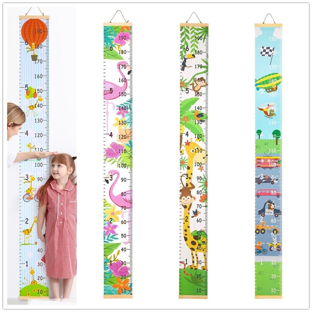 Wooden Children Height Ruler Wall Hanging Cartoon Pattern Height Measure Ruler For Kids Growth Chart Table Home Wall Sticker