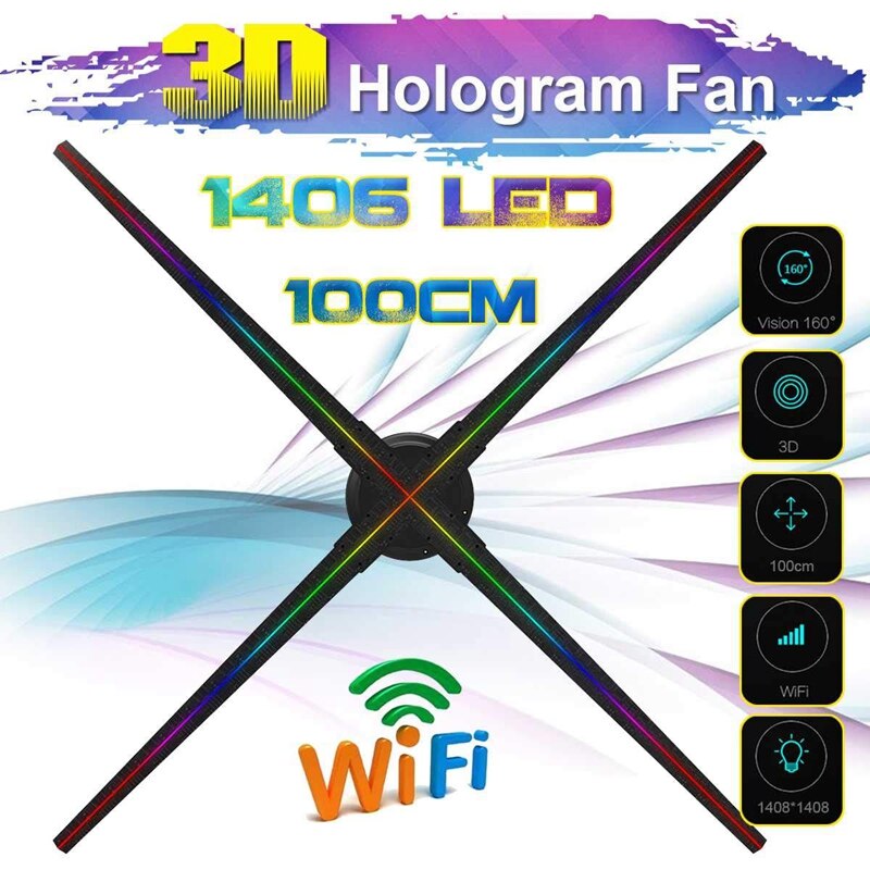 Shenzhen 100cm 1408*1408 resolution wifi app 3d hologram fan