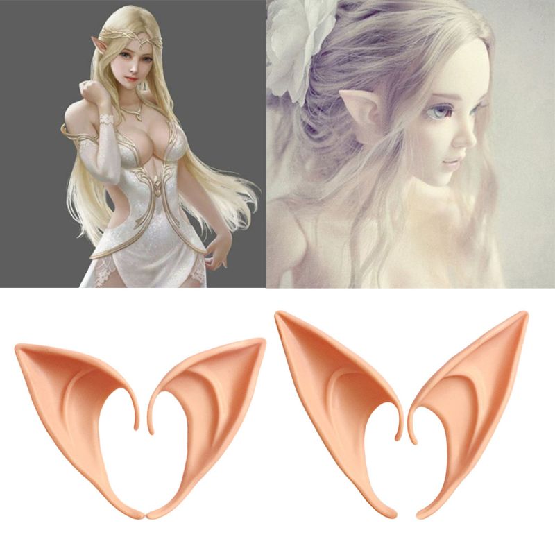 1 Pair Halloween Party Elven Elf Ears Anime Fairy Cospaly Costumes Vampire Latex