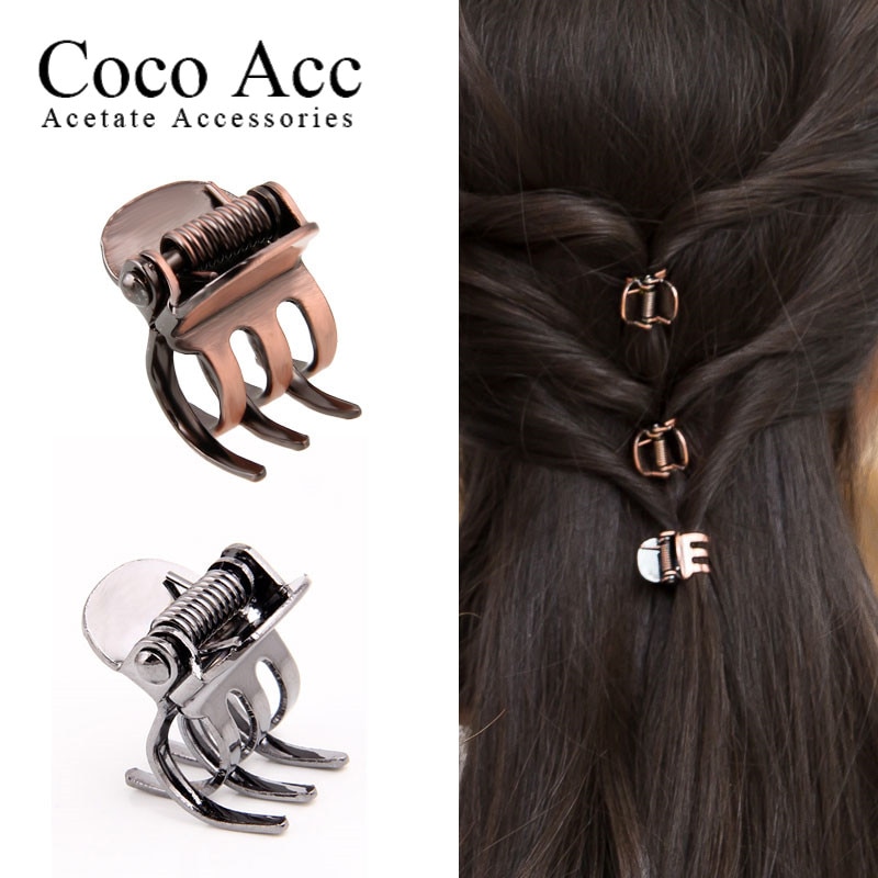 5pcs/lot antique copper small mini hair claws jaw crab clamp clips pin metal Gun grey color hair accessories for women goody