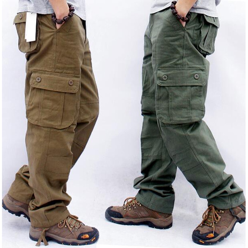 Men's Cargo Pants Mens Casual Multi Pockets Military Tactical Pants Men Outwear Straight slacks Long Trousers Large size 42 44