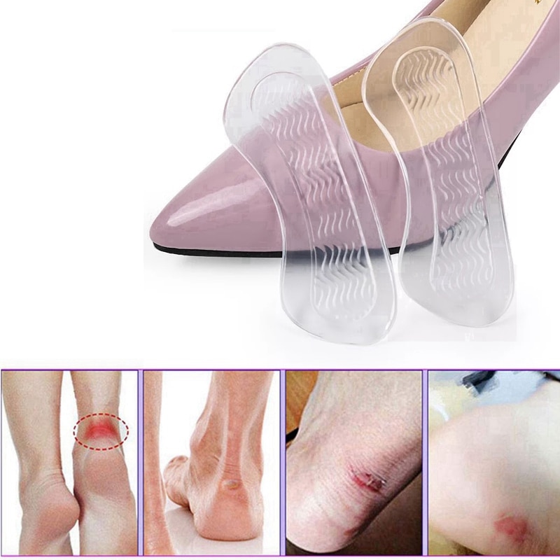 1 Pair Silicone Insoles Women's high heels Foot Care Tool Inserts & Cushions Invisible Fashion Rear heel Nursing Insole