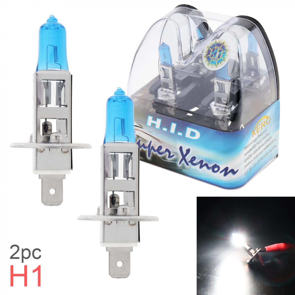 2pcs 12V H1 55W 6000K White Light Universal Super Bright Car Xenon Halogen Lamp Auto Front Headlight Fog Bulb