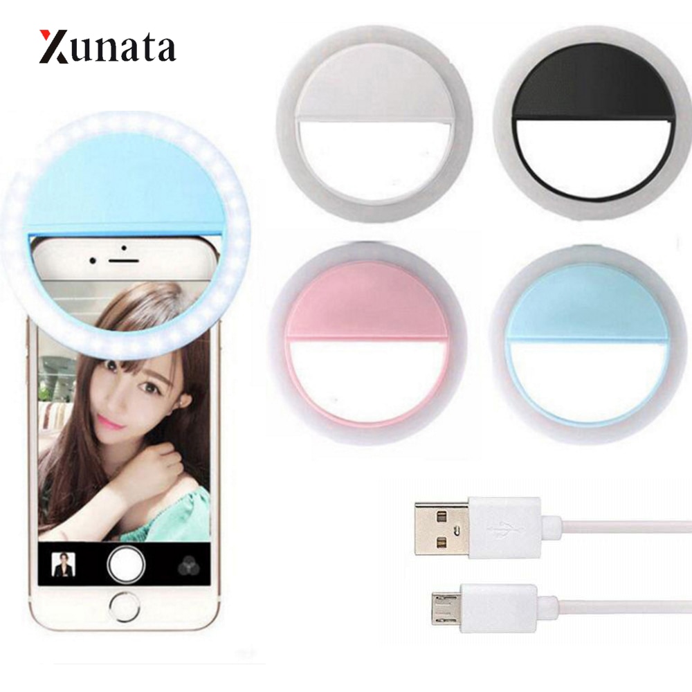 XUNATA USB LED Selfie Ring Light Portable Phone Photography Ring Light Enhancing for Smartphone Selfie Enhancing Fill Lights