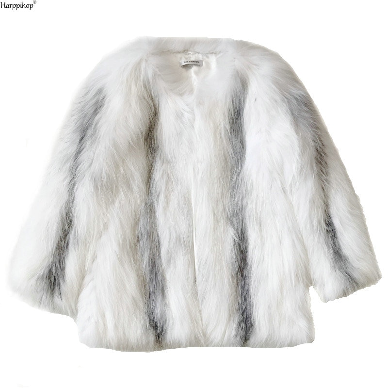 Lady imported marble fox fur cape shawl in the long section of woven fur coat female