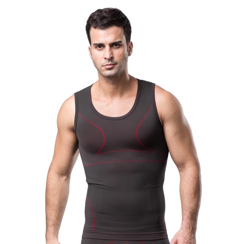 100pcs/Men's Slimming Body Shaper Vest Shirt Abdomen Slim Tank Armor Abdomen Slimming T-Shirts Tops