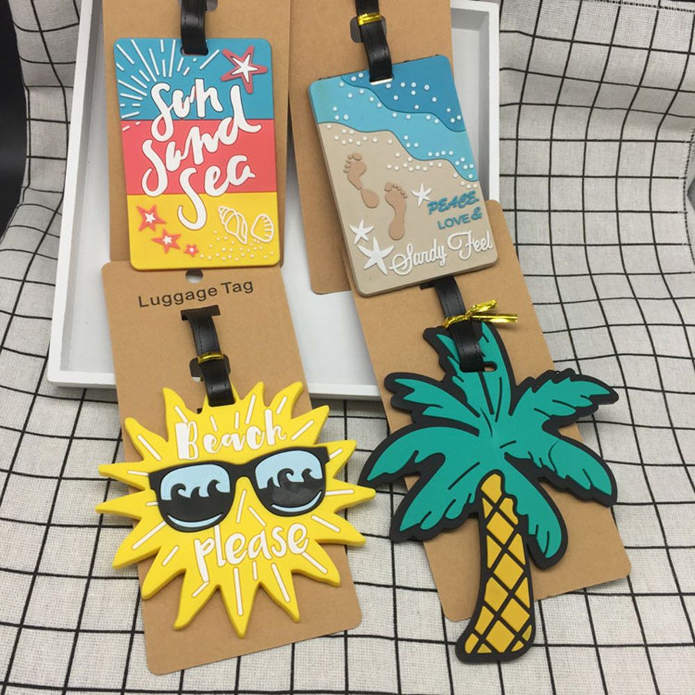 1pcs Summer Beach series Luggage Tag ID Address Holder Portable Fashion Design Suitcase Baggage Boarding Portable Label