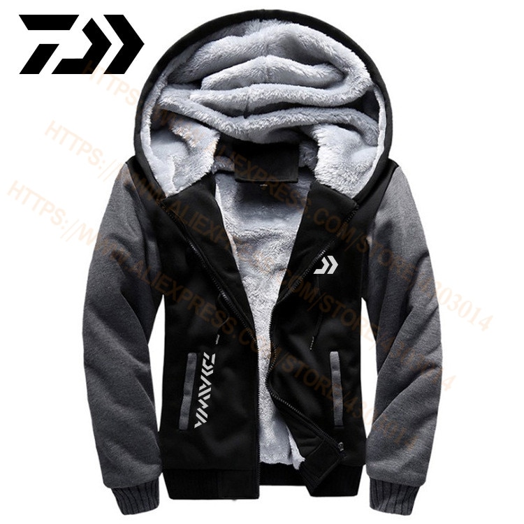 2020 Daiwa Fishing Clothes Hoodies Outdoor Sweatshirt With Cap Loose Fleece Warm Jacket Men Fishing Clothing With Hood