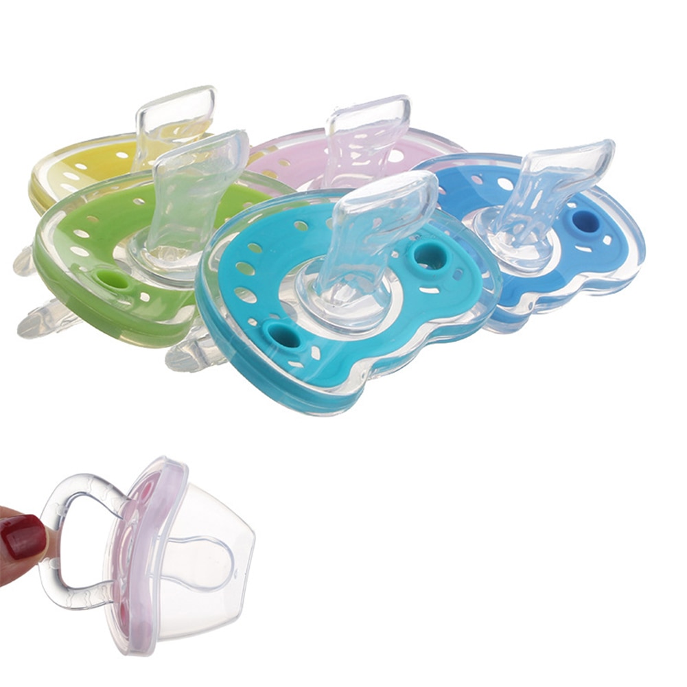 Newborn Infant Baby Soft Silicone Dummy Pacifier Flat Round Head Soother Nipple new