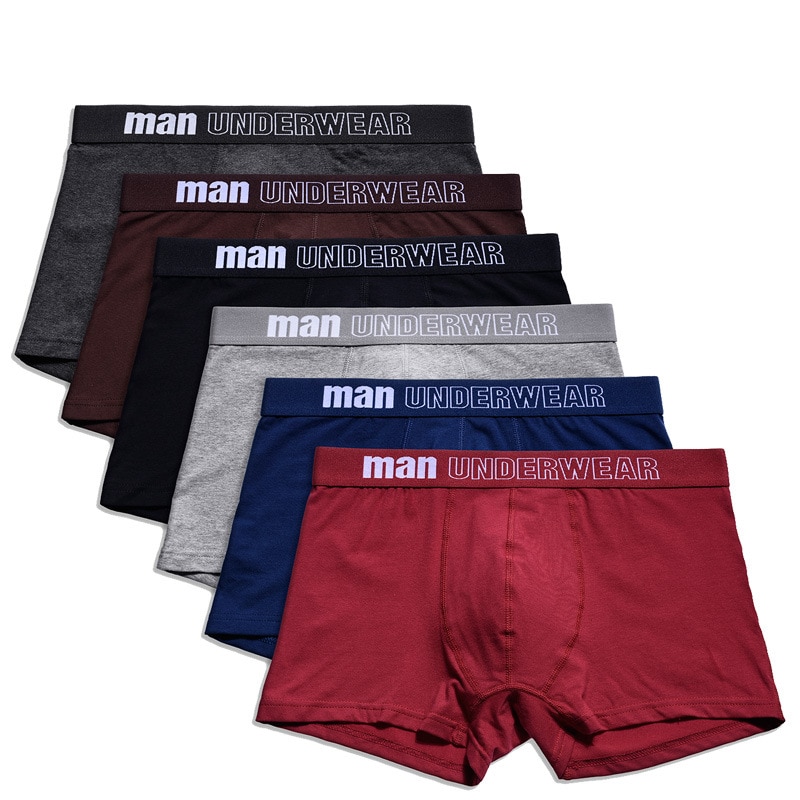 6pcs/lot Cotton Mens Underpants Soft Boxer Men Breathable Solid Underwear Flexible Boxershorts Underpants Vetement Homme