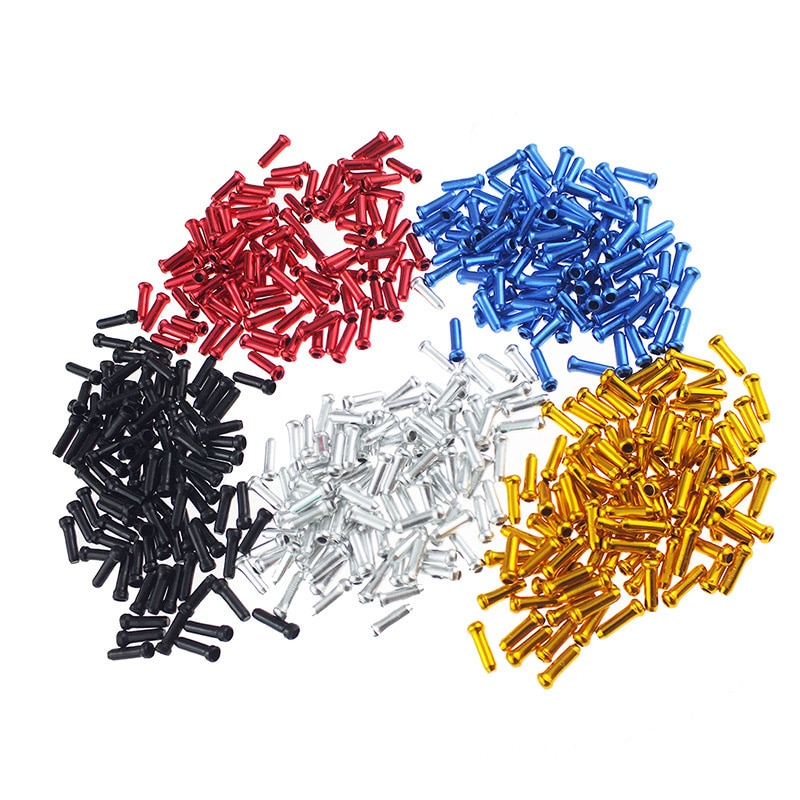 50PCS Bicycle Cable End Caps Bike Wire End Caps Brake Derailleur Shifter Cable Tips Crimps MTB Bike Bicycle Accessories