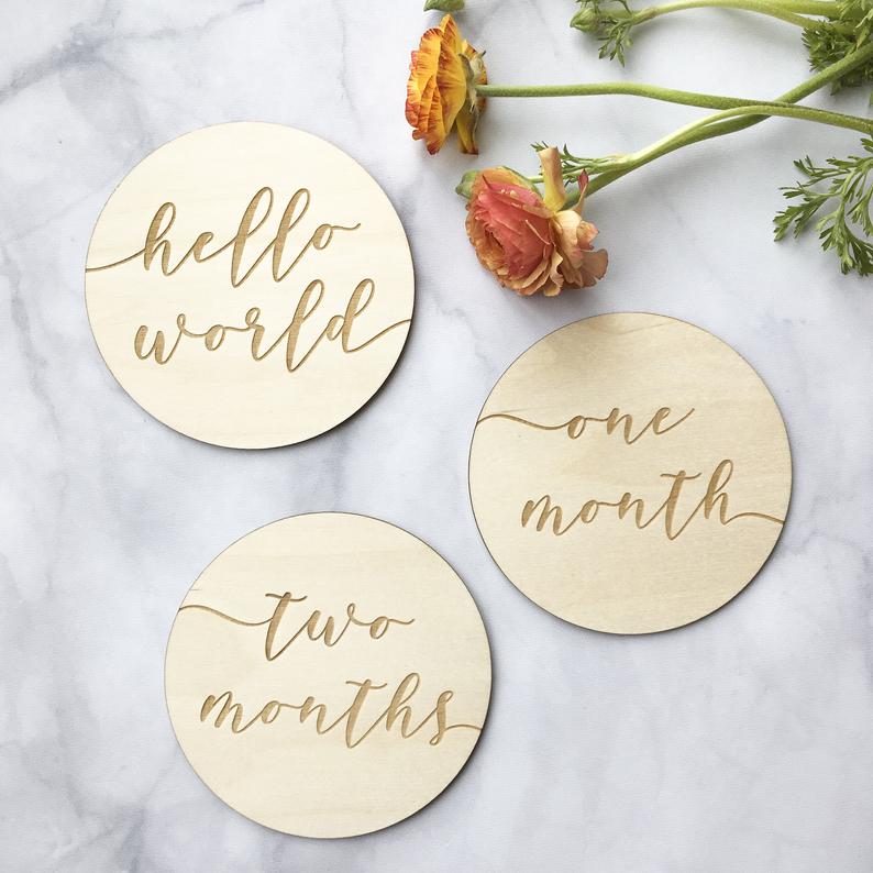 Presale Custom Wood Baby Monthly Milestones Baby Month Signs Baby Photo Prop -Milestone Cards Wood Baby Closet Dividers