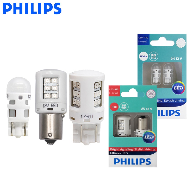 Philips Ultinon LED T10 T20 S25 W5W W21/5W P21W P21/5W 12V LED Turn Signal Lamps Interior Light Reverse Bulbs (Twin)