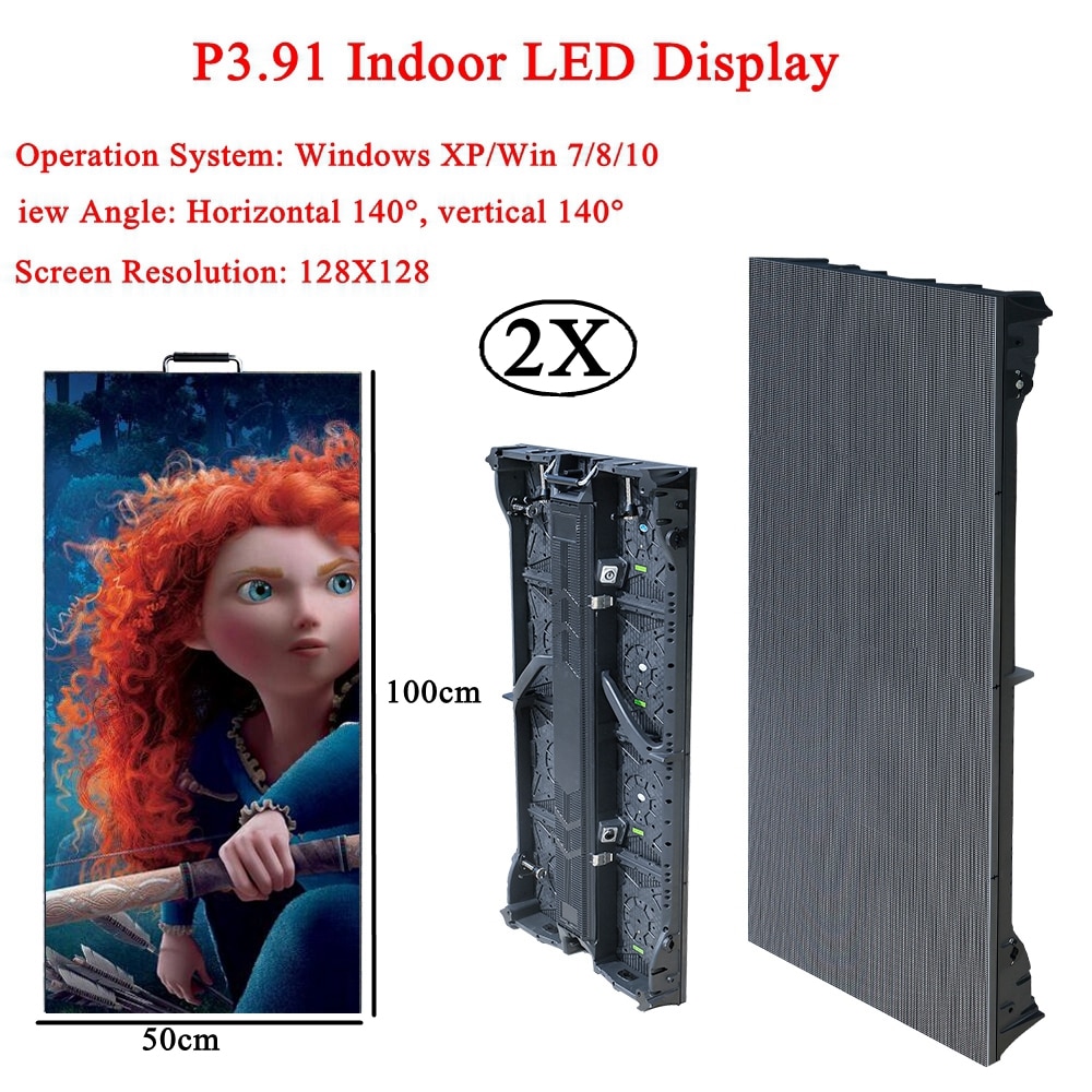 2Pcs/Lot P3.91 Indoor LED Display Module DJ Display 128x128 Screen Resolution LED Display Wall Screen RGB Full Color Tv Panel