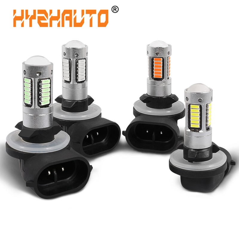 HYZHAUTO 1Pcs H27 881 LED Fog Lamp 4014 30SMD Car LED Fog Lights Day Running Light Driving Lamp 12V 6000K White Yellow Ice Blue