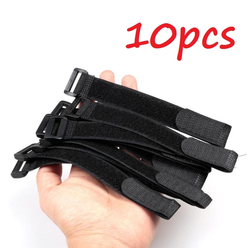 10pcs Reusable Fishing Rod Tie Holder Strap Suspenders Fastener Hook Loop Cable Cord Ties Belt Fishing Tackle Tool