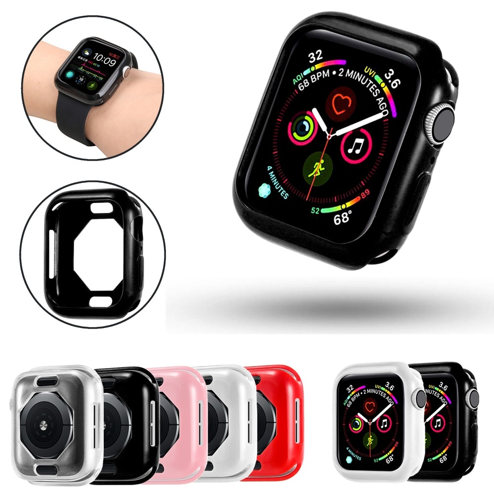 New Design TPU Protective Case for Apple Watch Series 6 5 4 SE Shock-Proof Silicone Cover for iWatch 40MM 44MM Soft Bumper Frame