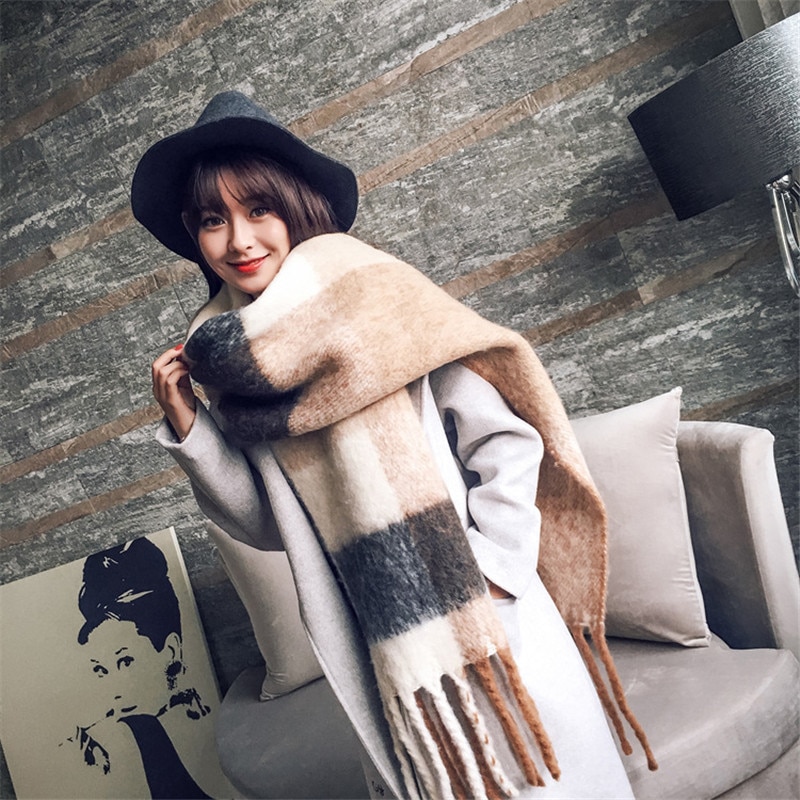 2020 NEW fashion cashmere women plaid scarf winter warm shawl and wrap bandana pashmina long tassel female foulard thick blanket