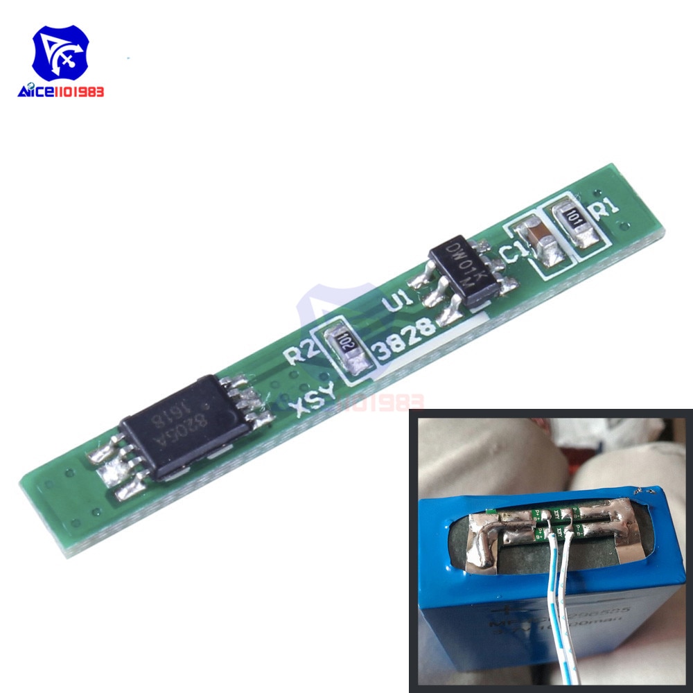 1S 3.7V 2.5A 18650 Lithium Battery Protection Board BMS PCM PCB Polymer Super Charge Discharge Lithium Ion Protection Module