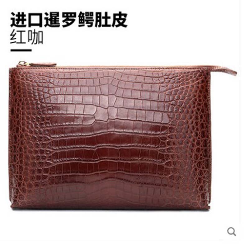 hanlante Crocodile-skin envelope bag, male leather bag, male clutch bag, large-capacity high-grade men bag