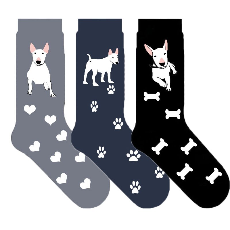 women bull terrier socks original dog socks cute dog gift novelty paw socks ORIGINAL 50pairs wholesale EU 38-44NEW