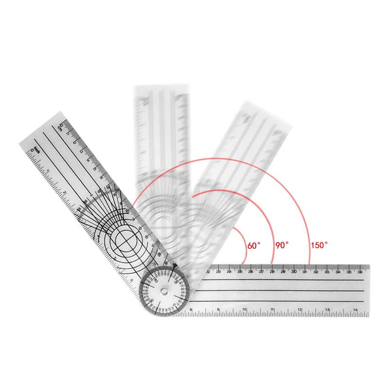 0-140mm 360 Degree Goniometer Angle Medical Spinal Angle Ruler Angle Inclinometer Ruler Protractor Angle finder Measuring Tool
