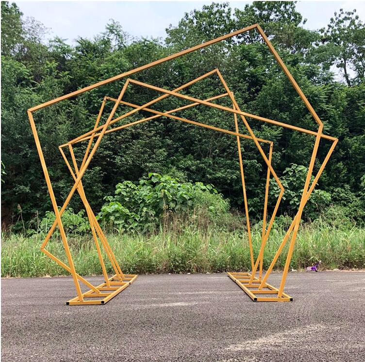 New wedding props iron large-scale pentagonal frame outdoor forest arch stage background alien arch frame